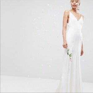 new ASOS SATEN paneled fishtail wedding dress 12